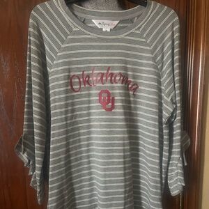 Gray Striped Long Sleeve Top